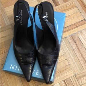 Moving! 📦 Nine West brown croc sling backs